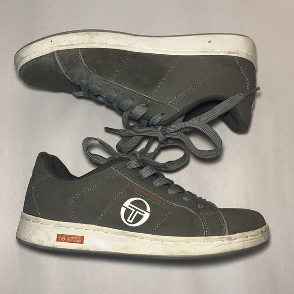 SERGIO TACCHINI Sneakers Men's Size US7 UK6 Gray Orange Low Top Lace Up Shoes - Picture 13 of 14
